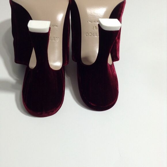 The Attico Debbie Crystal Star Velvet Dark Red Slide BurgundyMule Sandal Size 37 - Picture 6 of 8